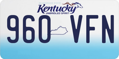 KY license plate 960VFN
