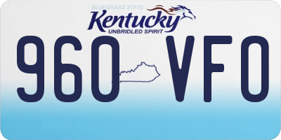KY license plate 960VFO