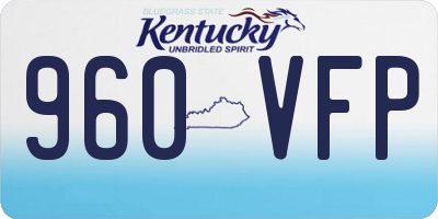 KY license plate 960VFP