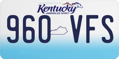 KY license plate 960VFS