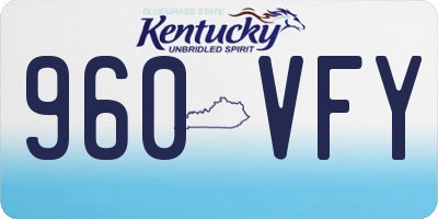KY license plate 960VFY