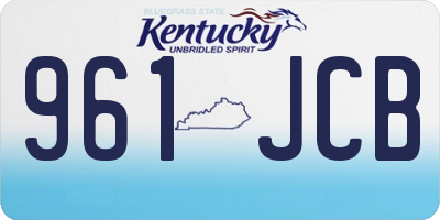 KY license plate 961JCB