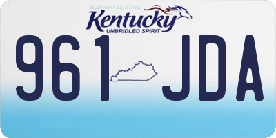 KY license plate 961JDA