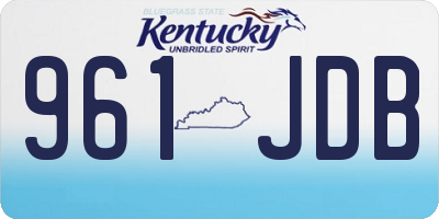 KY license plate 961JDB