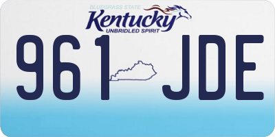 KY license plate 961JDE