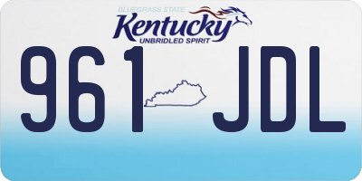 KY license plate 961JDL