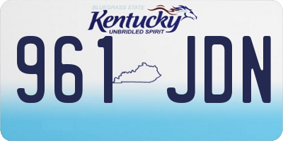 KY license plate 961JDN