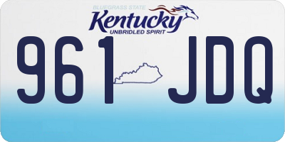 KY license plate 961JDQ