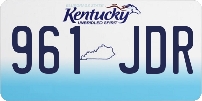 KY license plate 961JDR