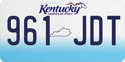 KY license plate 961JDT