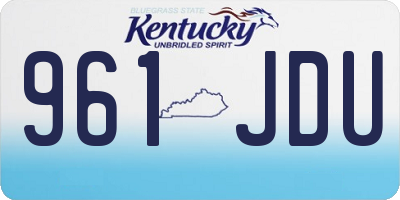 KY license plate 961JDU
