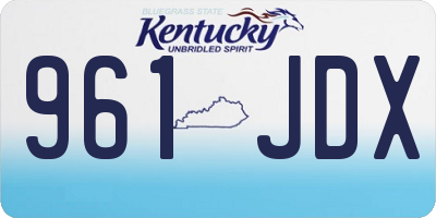 KY license plate 961JDX