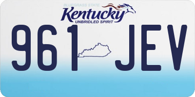 KY license plate 961JEV