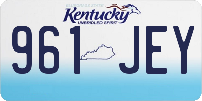 KY license plate 961JEY