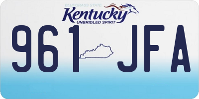 KY license plate 961JFA