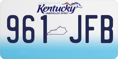KY license plate 961JFB
