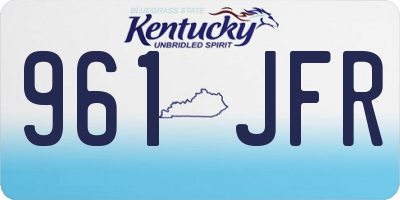 KY license plate 961JFR
