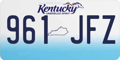 KY license plate 961JFZ