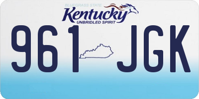KY license plate 961JGK