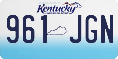 KY license plate 961JGN