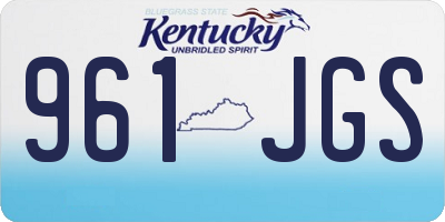 KY license plate 961JGS