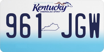 KY license plate 961JGW