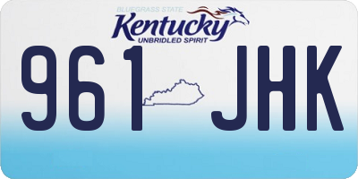 KY license plate 961JHK