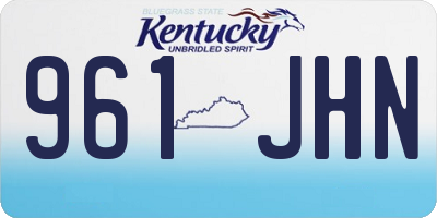 KY license plate 961JHN