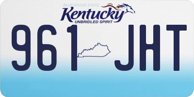 KY license plate 961JHT