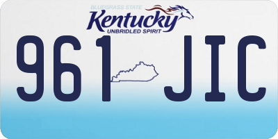 KY license plate 961JIC