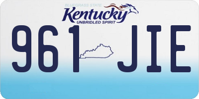 KY license plate 961JIE