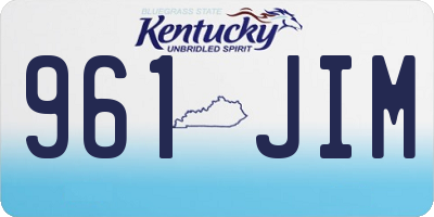 KY license plate 961JIM