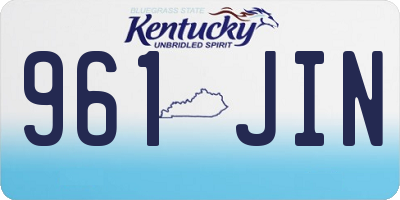 KY license plate 961JIN