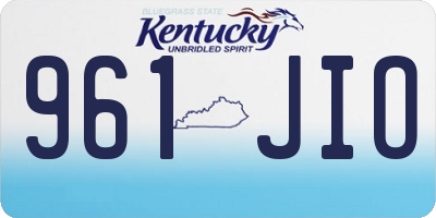 KY license plate 961JIO