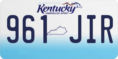 KY license plate 961JIR
