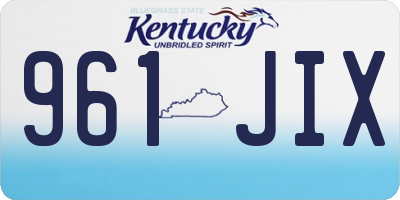 KY license plate 961JIX