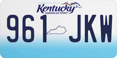 KY license plate 961JKW