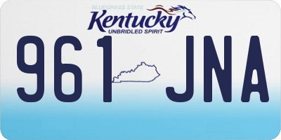 KY license plate 961JNA