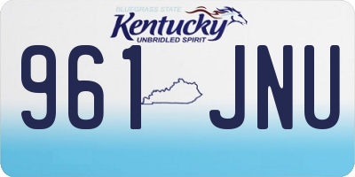 KY license plate 961JNU
