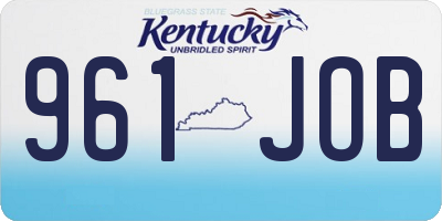 KY license plate 961JOB