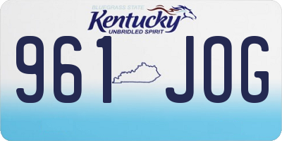 KY license plate 961JOG