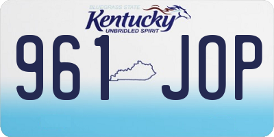 KY license plate 961JOP