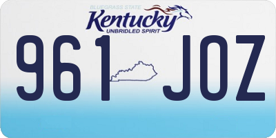 KY license plate 961JOZ
