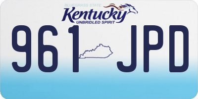 KY license plate 961JPD