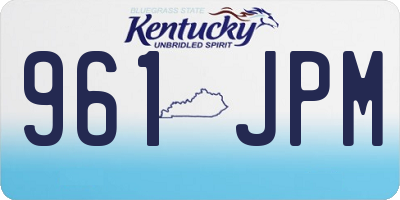 KY license plate 961JPM