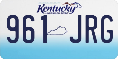 KY license plate 961JRG