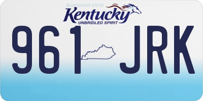 KY license plate 961JRK
