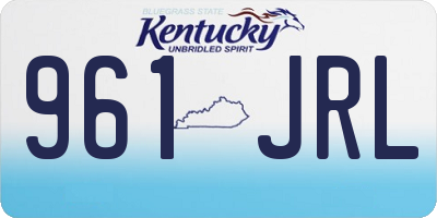 KY license plate 961JRL