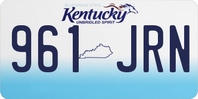 KY license plate 961JRN