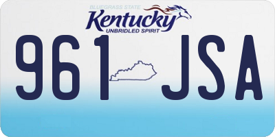 KY license plate 961JSA